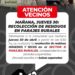 Villa Ocampo: Recolección de residuos en parajes rurales este jueves 30 de abril.