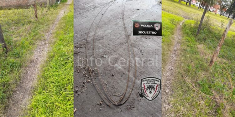 VILLA OCAMPO: Investigan el hallazgo de hierros de construcción abandonados.