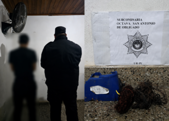 Robo en la planta de agua de San Antonio de Obligado: aprehendieron a un hombre con rollos de cobre.