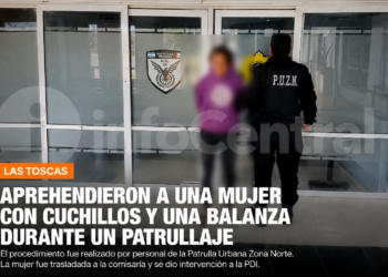 Aprehendieron a una mujer con cuchillos y una balanza durante un patrullaje en Las Toscas.