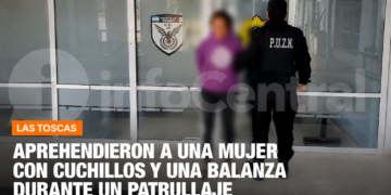 Aprehendieron a una mujer con cuchillos y una balanza durante un patrullaje en Las Toscas.