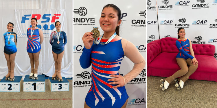 La ocampense Sofía Cabrera, campeona regional y clasificada al Nacional de Patín Artístico.