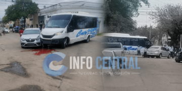 Reconquista: un automovilista fue hospitalizado tras chocar con un minibús.