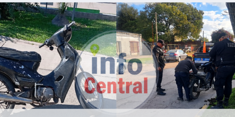 Las Toscas: secuestran una motocicleta con numeración de motor adulterada y aprehenden a dos personas.