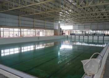 Juegos Suramericanos 2026: el Centro Acuático de Rosario ya luce sus piletas con agua a al espera de los competidores.