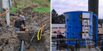 Villa Ocampo: COTELVO realiza trabajos de mantenimiento y mejoras en la planta potabilizadora.