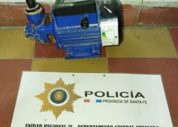 FLORENCIA: recuperaron una bomba de agua robada y notificaron a tres menores.