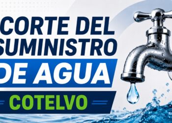 COTELVO anuncia un corte total de agua potable.