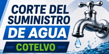 COTELVO anuncia un corte total de agua potable.