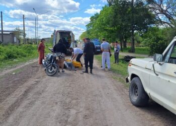 VILLA OCAMPO: DOS PERSONAS RESULTARON HERIDAS TRAS CHOCAR UNA MOTOCICLETA CONTRA UN EQUINO.