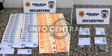 LAS TOSCAS: APREHENDEN A UN JOVEN CON COCAÍNA Y MARIHUANA.