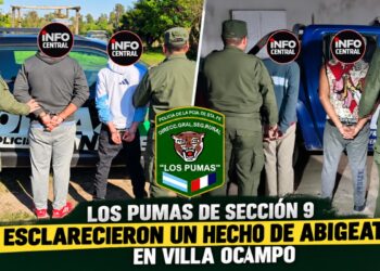 LOS PUMAS DE LA SECCIÓN 9 ESCLARECIERON UN HECHO DE ABIGEATO EN VILLA OCAMPO.