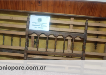 LAS TOSCAS: RECUPERARON UNA CAMA SUSTRAÍDA DE UNA VIVIENDA Y BUSCAN AL RESPONSABLE.