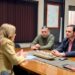 EL INTENDENTE CRISTIAN MAREGA RECIBIÓ A CLAUDIA GIACCONE EN EL PALACIO MUNICIPAL.
