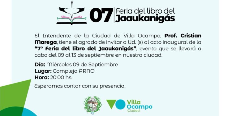 VILLA OCAMPO SE PREPARA PARA LA 7.ª FERIA DEL LIBRO DEL JAAUKANIGÁS.