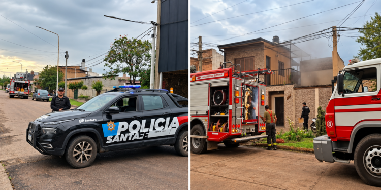 VILLA OCAMPO: UN INCENDIO EN UNA VIVIENDA MOVILIZÓ A BOMBEROS Y TRES PERSONAS FUERON TRASLADADAS AL HOSPITAL.