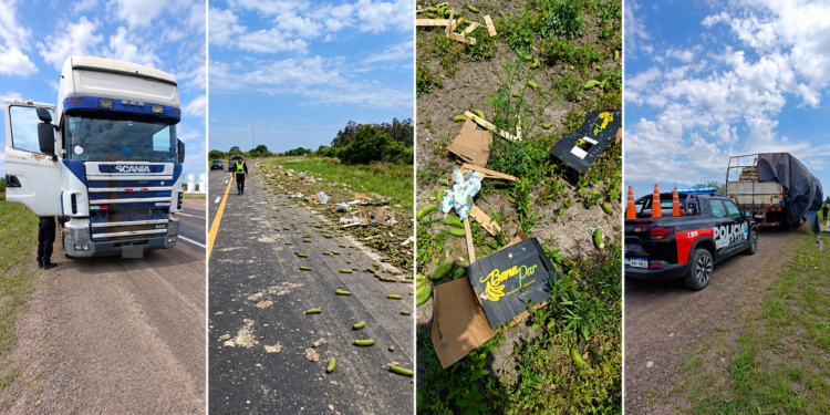 Guadalupe Norte: un camión perdió parte de su carga de bananas sobre la Ruta 11.
