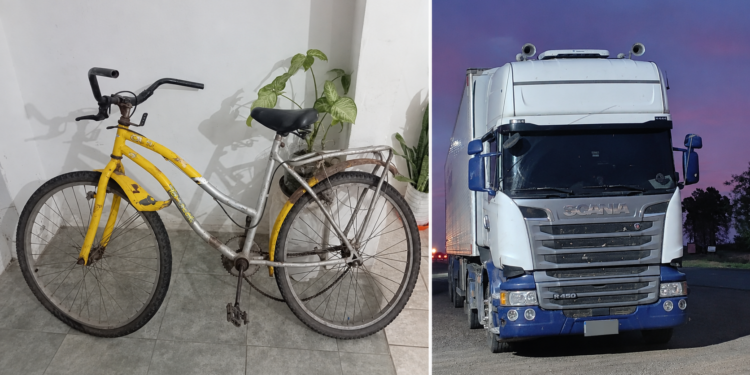 TACUARENDÍ: UN CICLISTA RESULTÓ HERIDO TRAS COLISIONAR CON UN CAMIÓN EN RUTA NACIONAL 11.
