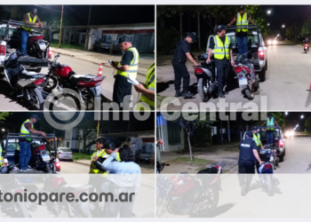 FLORENCIA: SECUESTRARON CUATRO MOTOCICLETAS DURANTE UN OPERATIVO DE CONTROL VEHICULAR.