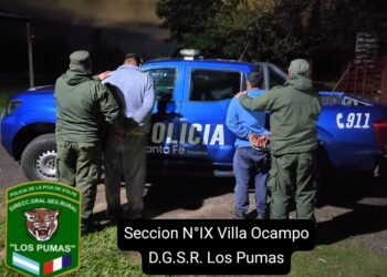 VILLA OCAMPO: DOS HOMBRES APREHENDIDOS POR ABIGEATO EN ZONA RURAL DE LAS TOSCAS.