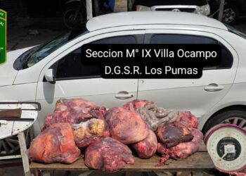 “LOS PUMAS” DE SECCIÓN N.º 9 – VILLA OCAMPO REALIZARON ALLANAMIENTOS POR ABIGEATO: SECUESTRARON CARNE, ARMAS Y OTROS ELEMENTOS EN TACUARENDÍ.
