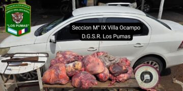 “LOS PUMAS” DE SECCIÓN N.º 9 – VILLA OCAMPO REALIZARON ALLANAMIENTOS POR ABIGEATO: SECUESTRARON CARNE, ARMAS Y OTROS ELEMENTOS EN TACUARENDÍ.