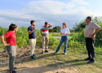 Mancini y Sánchez coordinan acciones de prevención y asistencia ante el fenómeno de El Niño en Las Toscas.