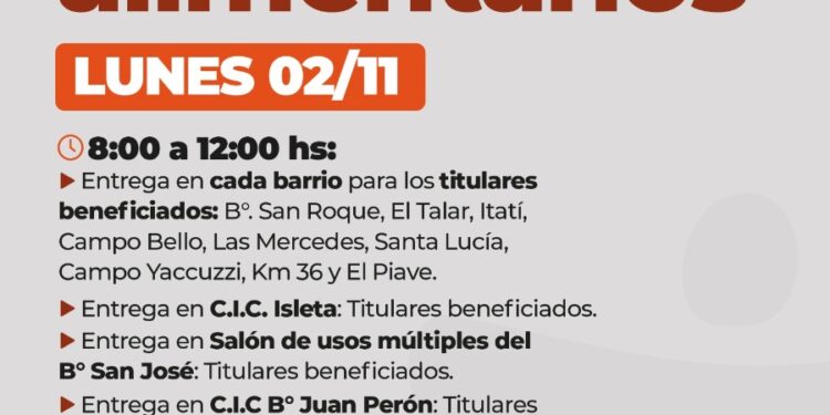 VILLA OCAMPO : ENTREGA DE MÓDULOS ALIMENTARIOS DEL PROGRAMA SANTA FE NUTRE.